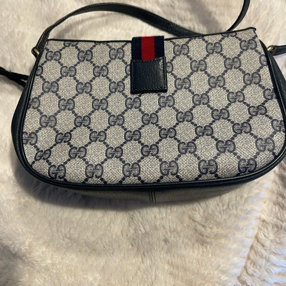 Gucci Navy Sherry GG Monogram Shoulder Bag - Picture 2 of 8